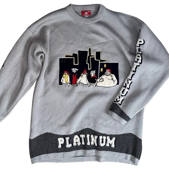 Vintage 90"s Rare Fubu Platinum Fat Albert Sweater Mens 1X Junkyard Gang Velvet - Picture 1 of 16